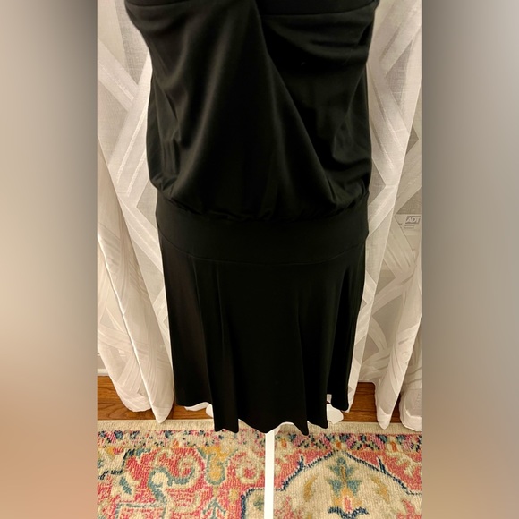 WHITE HOUSE BLACK MARKET Simple Black Dress Strapless with Gem Trim - Picture 5 of 5